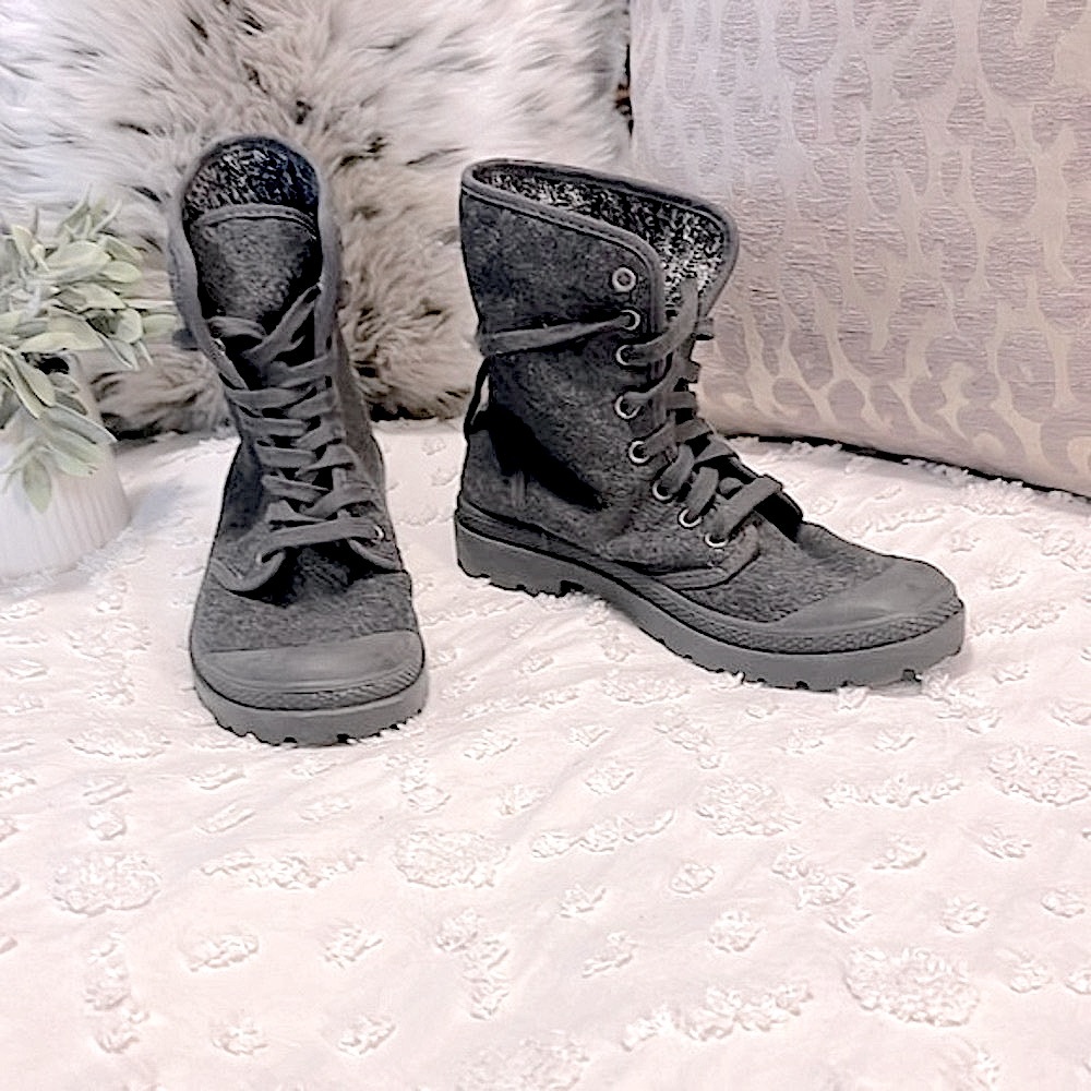 Rocket Dog Womens Charcoal Gray Pilot Platoon Joshua Hightop Sneaker Ankle Boots